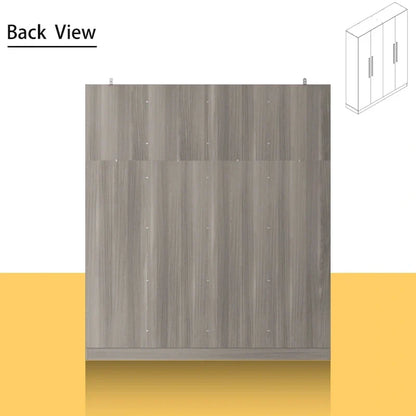 Modern Freestanding Solid Wood Wardrobe Closet With Storage Shelves