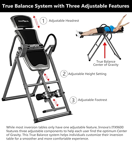 2025 HEALTH AND FITNESS ITX9600 Heavy Duty Inversion Table, Standard Ankle Holding System