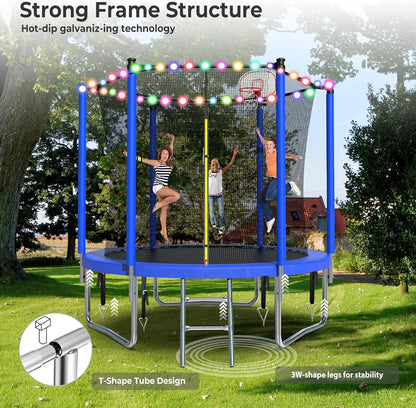 Upgraded 16Ft Trampoline with Basketball Hoop & Net
