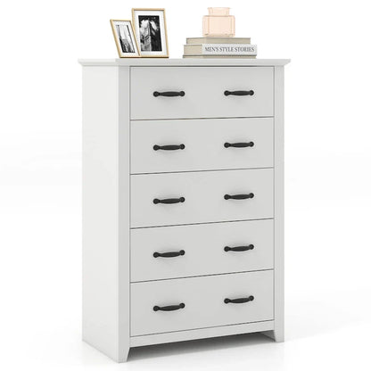 5 Drawer Chest Storage Dresser Tall Cabinet Organizer Bedroom Hallway