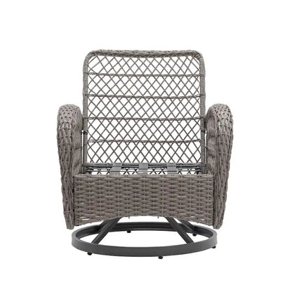 3 Pieces Outdoor Swivel Rocker Patio Chairs, 360 Degree Rocking Patio Conversation Set