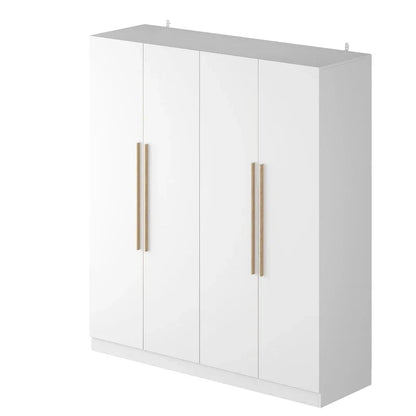 Modern Freestanding Solid Wood Wardrobe Closet With Storage Shelves