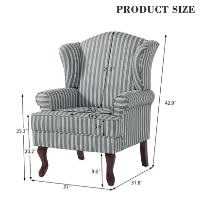 2 Set Traditional Wingback Accent Chairs Upholstered Armchair