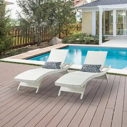 All Weather Wicker Chaise Lounge - Set of 2
