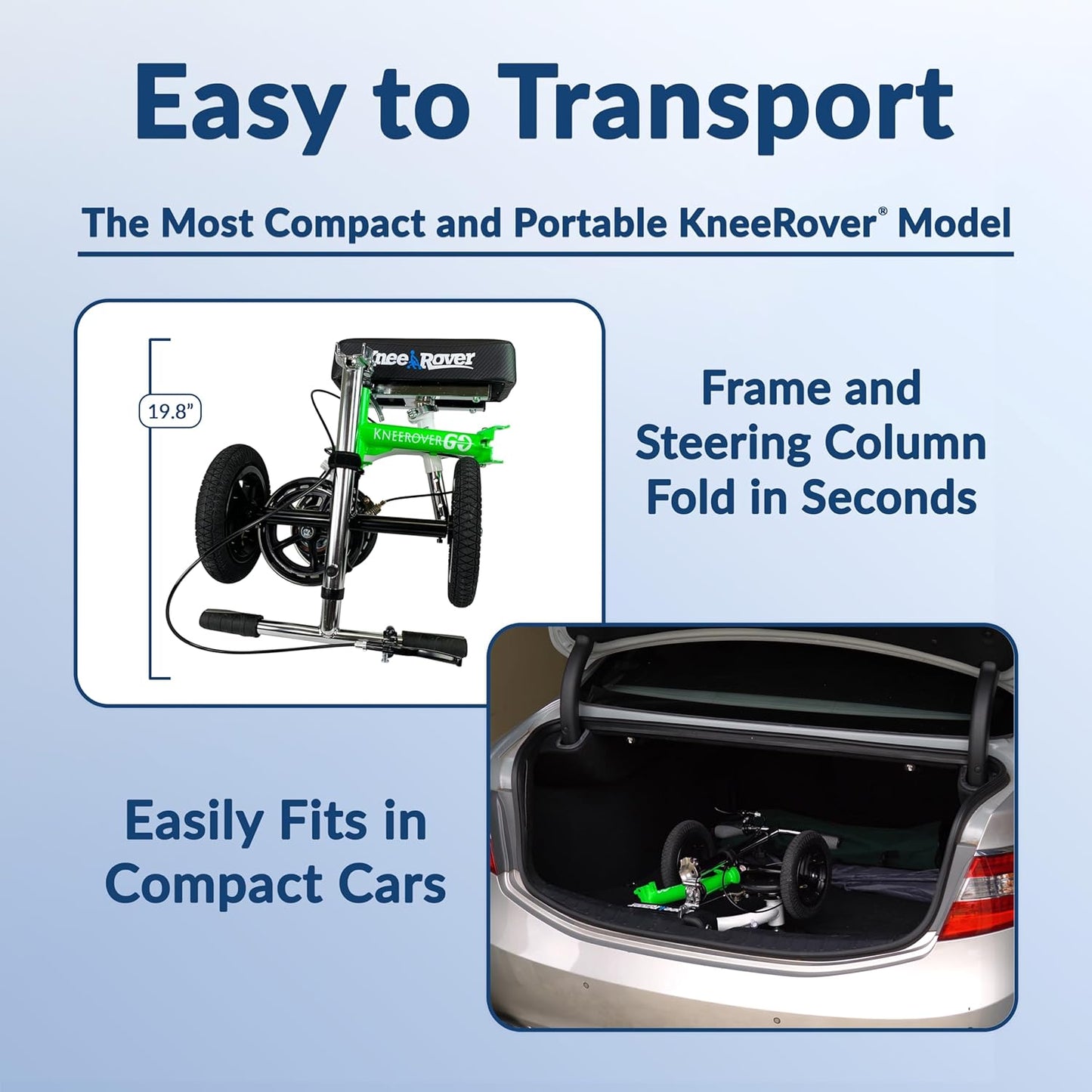 Most Compact All Terrain Knee Scooter for Adults for Foot Surgery Heavy Duty Knee Walker for Broken Ankle Foot Injuries Recovery Leg Scooter Best Knee Crutch Alternative (Green)