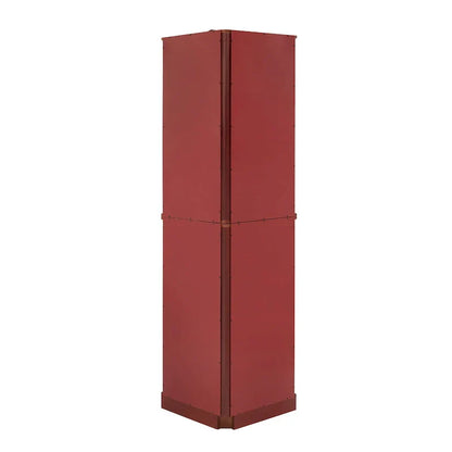 6 Shelf Corner Curio Display Cabinet with Lights, Mirrors and Adjustable Shelves, Cherry