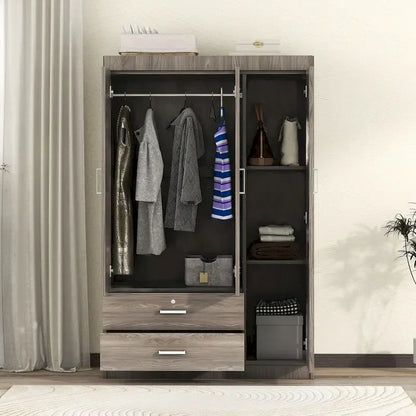 3-Door Wardrobe with 2 Drawers