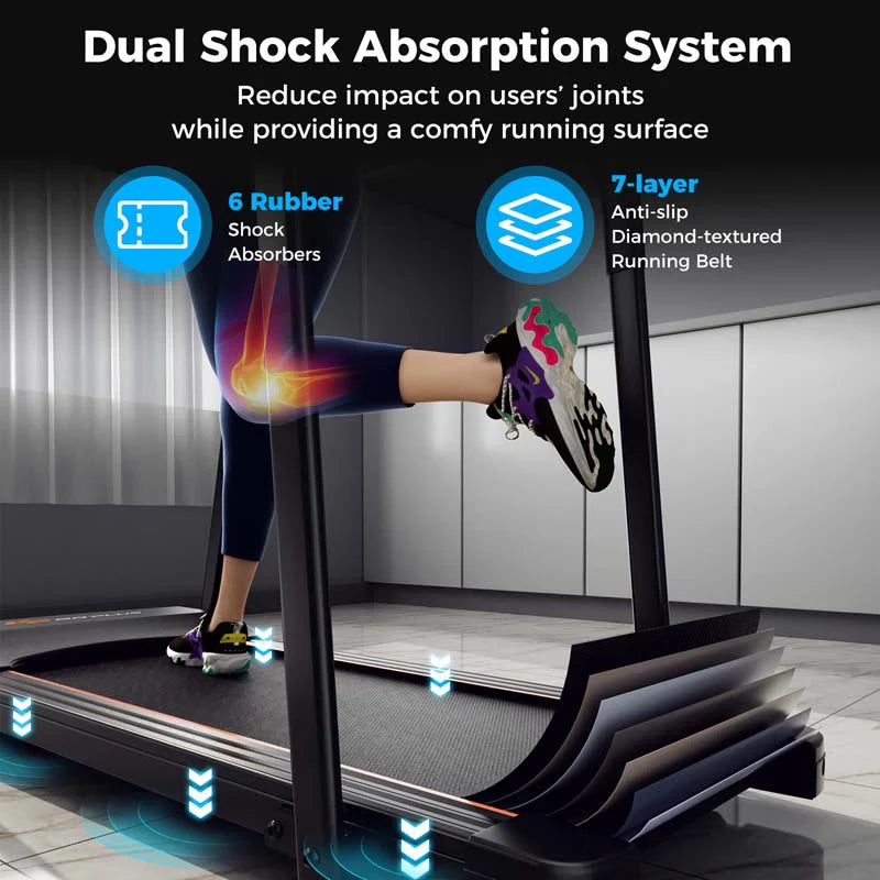 2.5 HP Walking Treadmill for Senior with Long Handrail, 300 lbs Capacity, Recovery Fitness Exercise Machine for Home with Pulse Sensors