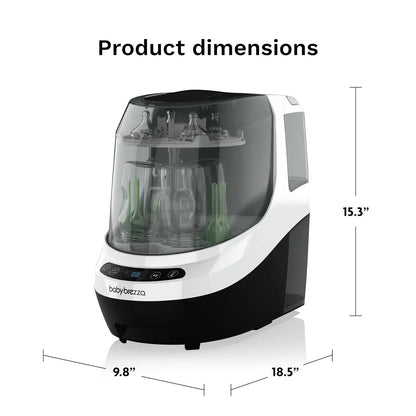 Baby Bottle Washer Pro - Baby Bottle Washer, Sterilizer + Dryer - All in One Machine Cleans Bottles, Pump Parts, & Sippy Cups - Replaces Hand Washing, Bottle Brushes and Drying Racks-Brezza