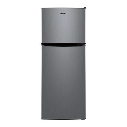 Galanz 4.6. Cu ft Two Door Mini Refrigerator with Freezer, Stainless Steel
