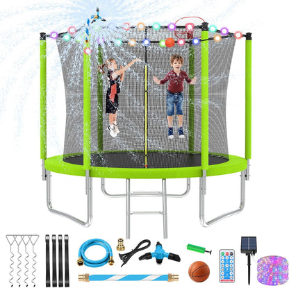 Upgraded 16Ft Trampoline with Basketball Hoop & Net