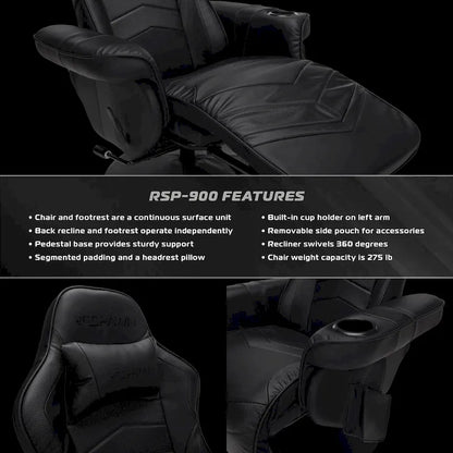 Gaming Recliner - Reclining Gaming Chair with Footrest