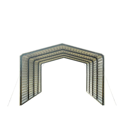 CP1220F 12' x 20' All-Steel Carport with Enclosed Sides