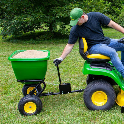 2025 175 lb Tow-Behind Broadcast Spreader, Rustproof Poly Hopper, Universal Fit