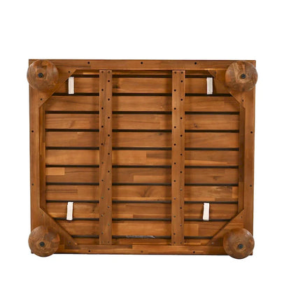 Scott Living Dulcie 4 Piece Outdoor Acacia Wood L Shape Setional Sofa with Removable Cushions