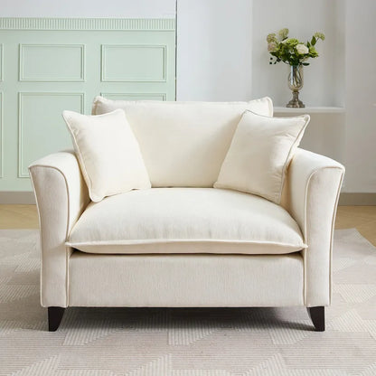 Oversized Chenille Fabric Armchair
