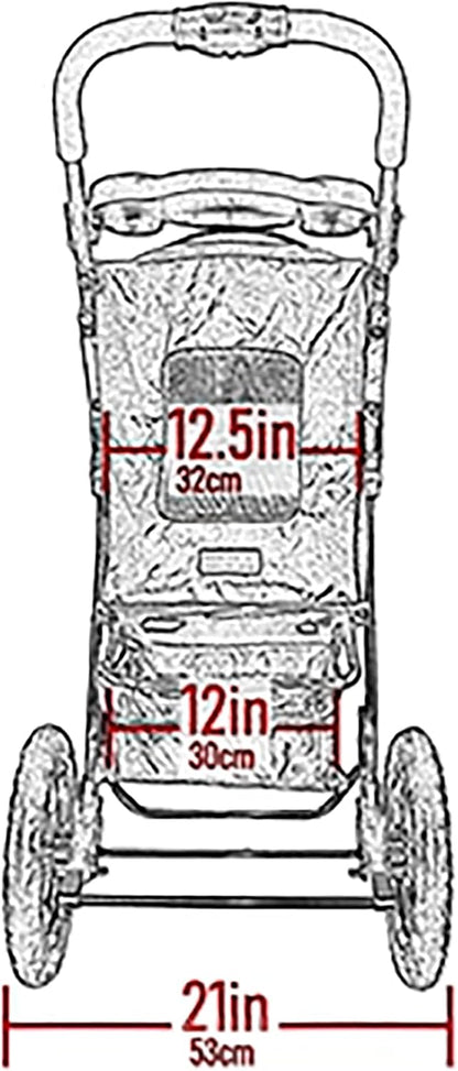 2025 No-Zip NV Pet Stroller for Cats/Dogs, Zipperless Entry, Easy One-Hand Fold, Gel-Filled Tires, Plush Pad + Weather Cover Included, 3 colors