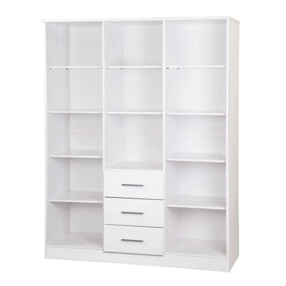 Palace Imports 100% Solid Wood Cosmo 3-Door Wardrobe Armoire with Solid Wood or Mirrored Doors