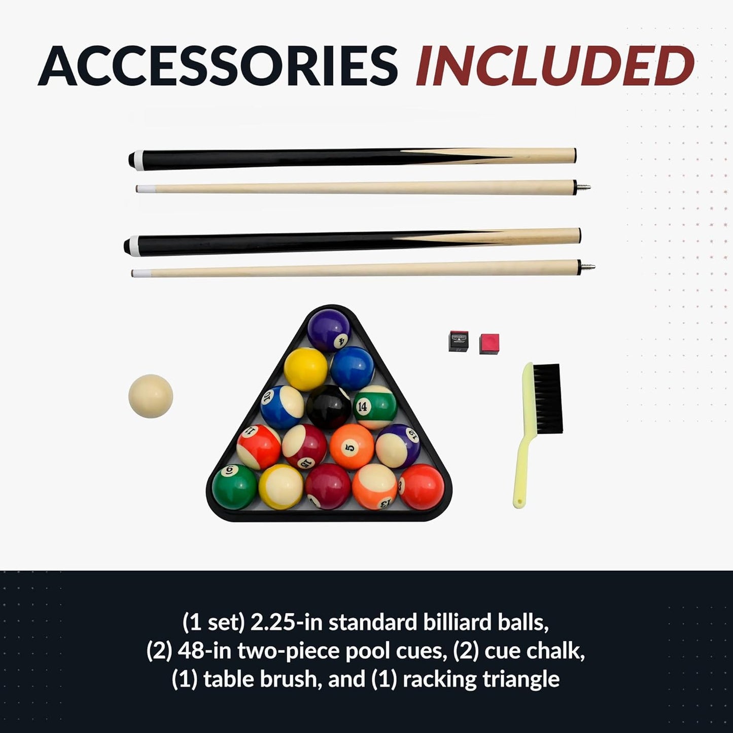 2025 Hathaway Fairmont 6 Ft Portable Pool Table, Adults Folding Billiards Tables for Game Room with Easy Foldable Storage, Includes Full Set of Billiard Balls, Cues, Chalk & Brush
