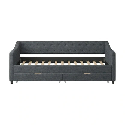 Twin Size Daybed with Drawers Upholstered Tufted Sofa Bed
