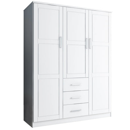 Palace Imports 100% Solid Wood Cosmo 3-Door Wardrobe Armoire with Solid Wood or Mirrored Doors