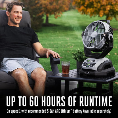 POWER+ Portable Misting Fan - 18" Outdoor Electric, 5 Speeds