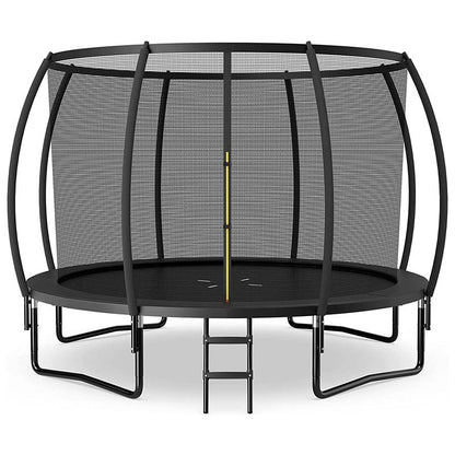 8/10/12FT ASTM Approved Outdoor Large Recreational Trampoline with Ladder & Enclosure Net Safety Pad