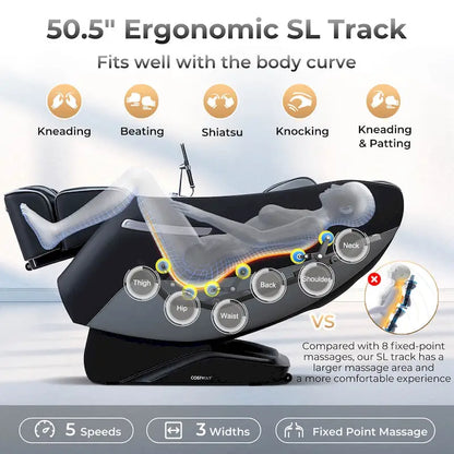 Costway Zero Gravity SL Track Full Body Massage Chair with Waist
