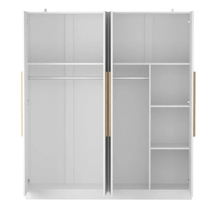 Modern Freestanding Solid Wood Wardrobe Closet With Storage Shelves