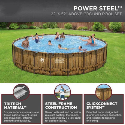 22' x 52" Round Above Ground Pool Set